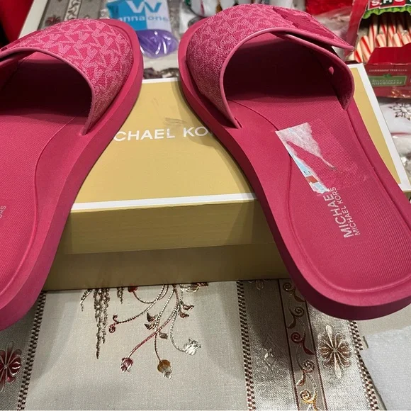 Michael Kors Fuchsia Slide Sandals - Picture 7 of 7